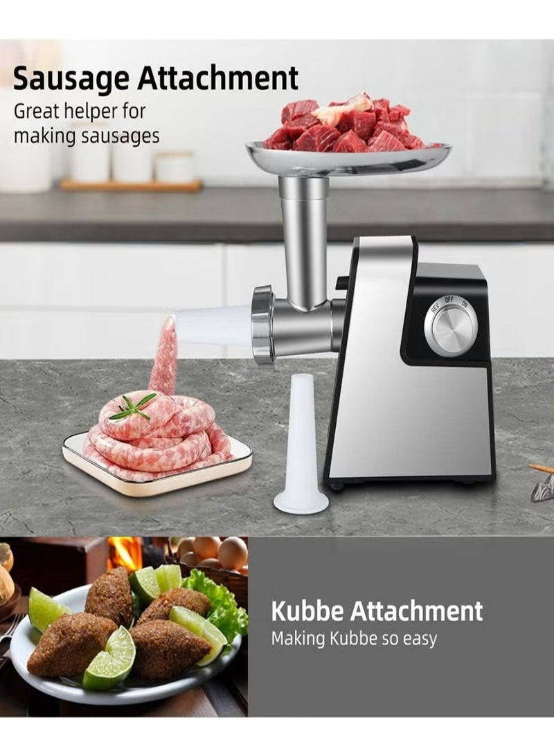 ET-LIFE Meat Mincer/Grinder/Kibbeh Maker, 2800W, MG-S6, Black, Stainless steel blade - Image 4